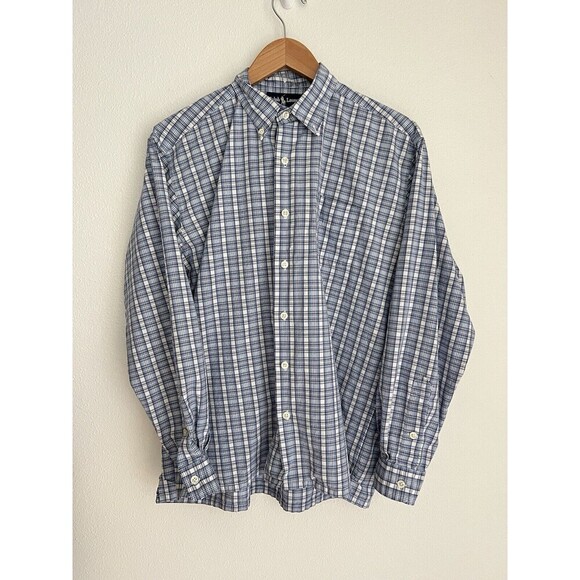 Vintage Ralph Lauren Greggor Shirt Mens Medium Plaid Button Down Long Sleeve - Picture 1 of 8